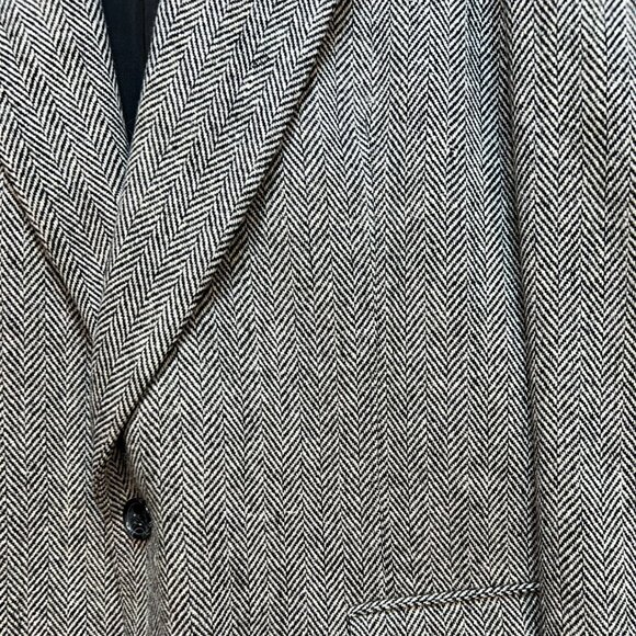 Hil & Archer Mens Wool Herringbone Blazer Coat Jacket 44R Gray Formal Classic - Picture 8 of 13